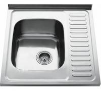 Мойка Kaizer накладная KSS-6060L (600*600*0,8мм) хром левая