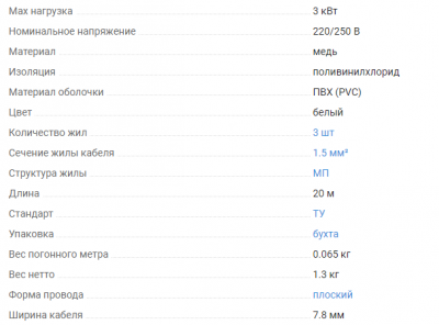 Провод ПуГВВ  3*1,5