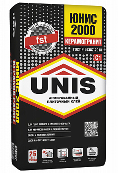 Клей для плитки Юнис 2000 25 кг (1/48)