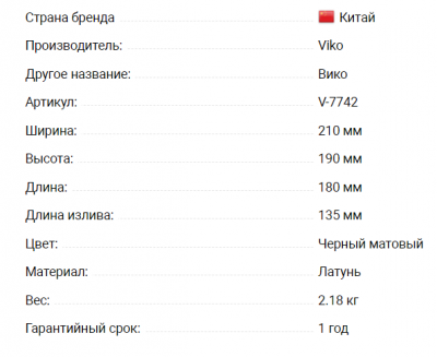 Смеситель VIKO V-7742 для ванны черный