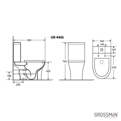 Унитаз-компакт Grossman CLASSIC GR-4465S напольный безободковый