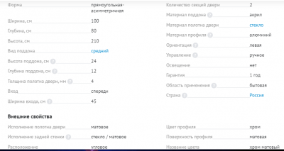 Душевая кабина River Desna 100/80/24 МТ L