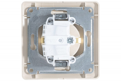 Розетка Schneider Glossa 242 1м в сборе c/заземл бежевая