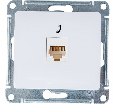 Розетка Schneider Glossa 181T 1м телефонная белая