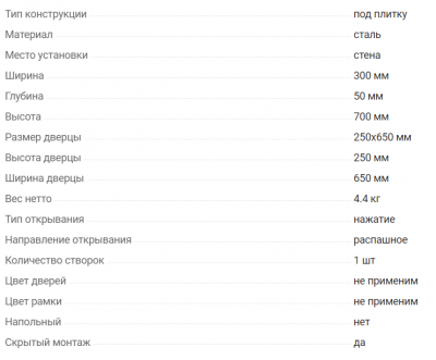 Люк скрытый ревизионный ЛСИС 30*70 стальной нажим РРЗ 