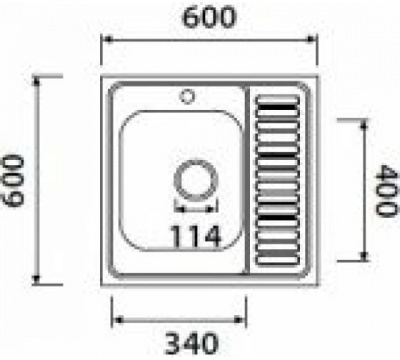 Мойка Kaizer накладная KSS-6060L (600*600*0,8мм) хром левая