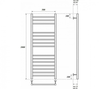 Полотенцесушитель водяной Point Аврора PN10150S П15 500*1000 хром
