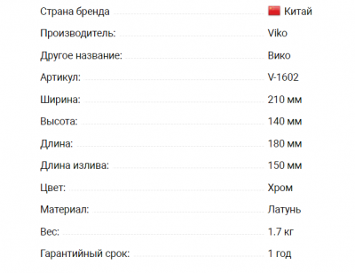 Смеситель VIKO V-1602 для ванны 