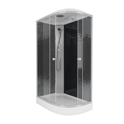 Душевая кабина NG-4512-14L BLACK (1200*800*2150) низкий поддон мозаика