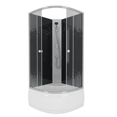 Душевая кабина NG-7508-14BK BLACK (900*900*2150) высокий поддон мозаика